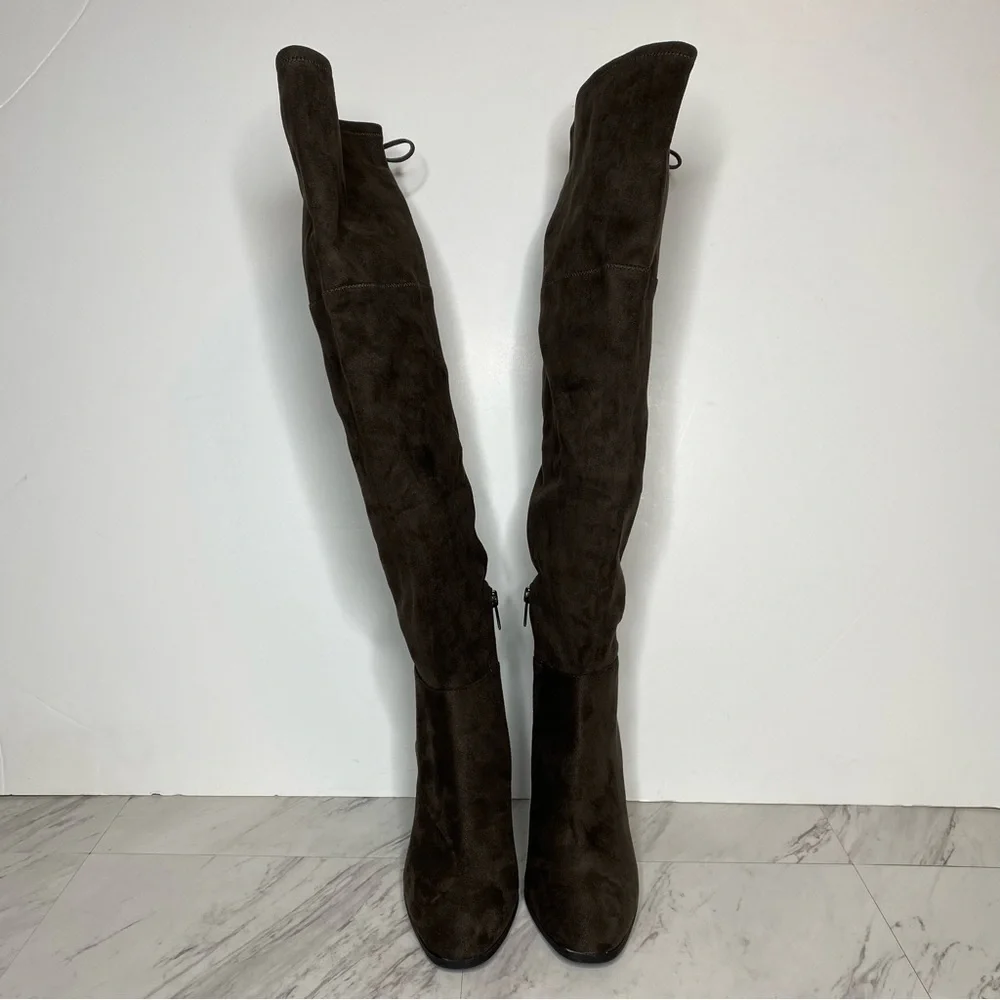 New! Vince Camuto Tapley Gray Faux Suede Over The Knee Boot 8.5 M